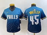 Youth Philadelphia Phillies #45 Zack Wheeler Blue 2024 City Cool Base Stitched Jersey,baseball caps,new era cap wholesale,wholesale hats